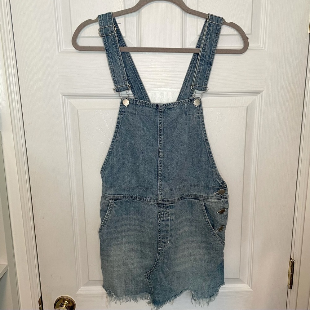 𝅺FREE People Blue Denim Jean Skirt Overalls 2